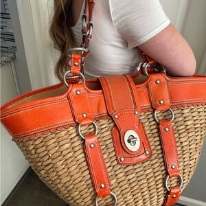 COACH XL Jasmine Straw Tote Bag Est. 1941